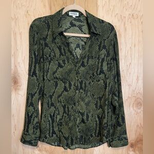 Express Green and Black Reptile Print Shirt